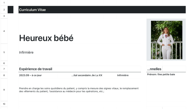 Infirmière CV 1
